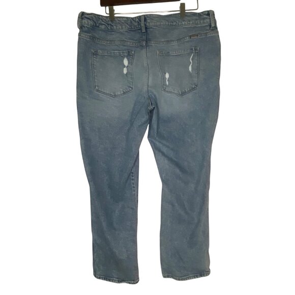 KanCan Estilo Jeans Womens Size 18 Light Wash Distressed Denim Straight Leg - Picture 2 of 14